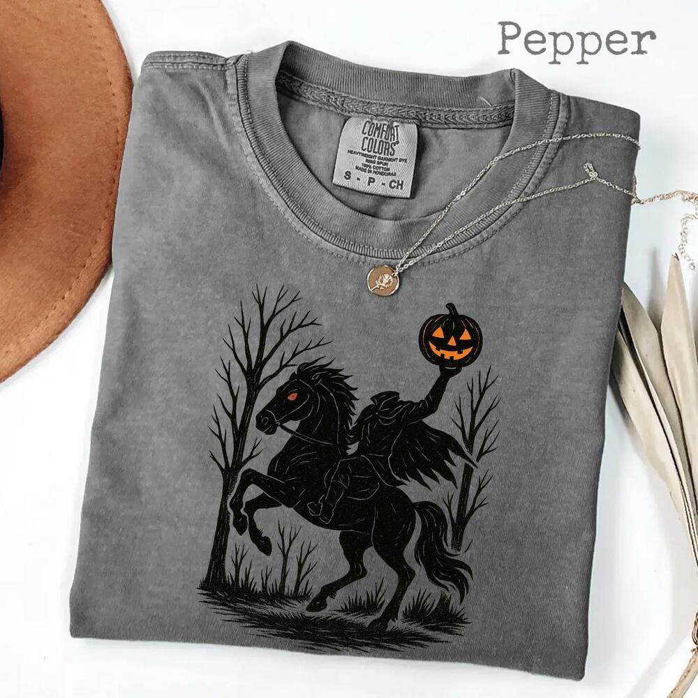 Headless Horseman Halloween T-Shirt, Spooky Fall Horror